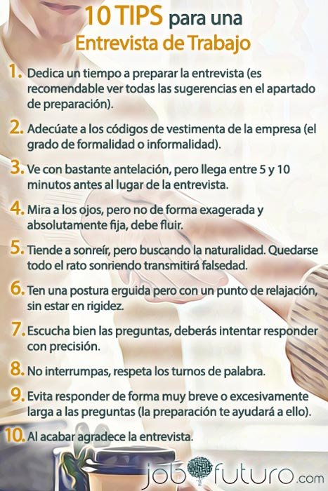 10 consejos para una entrevista de trabajo