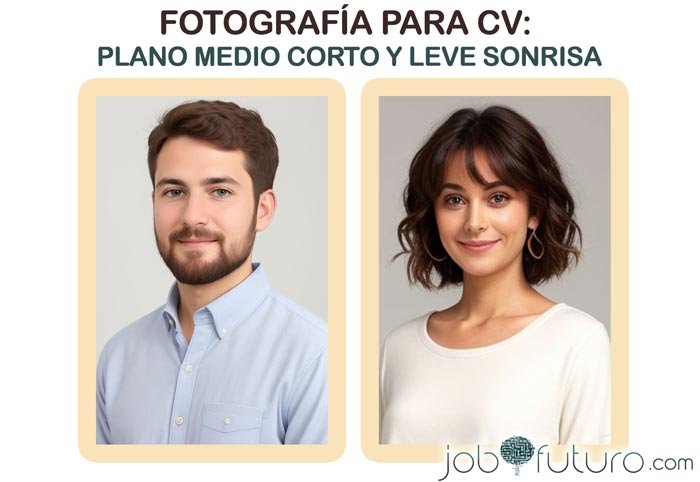 Ejemplo de fotografía para curriculum vitae, plano medio corto