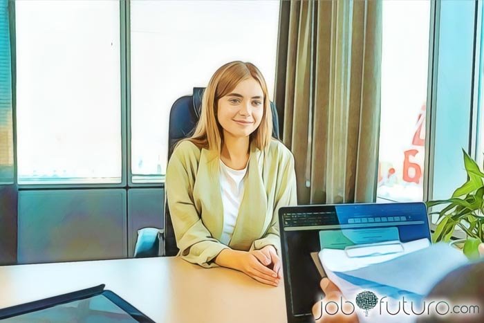 Candidata en una entrevista laboral